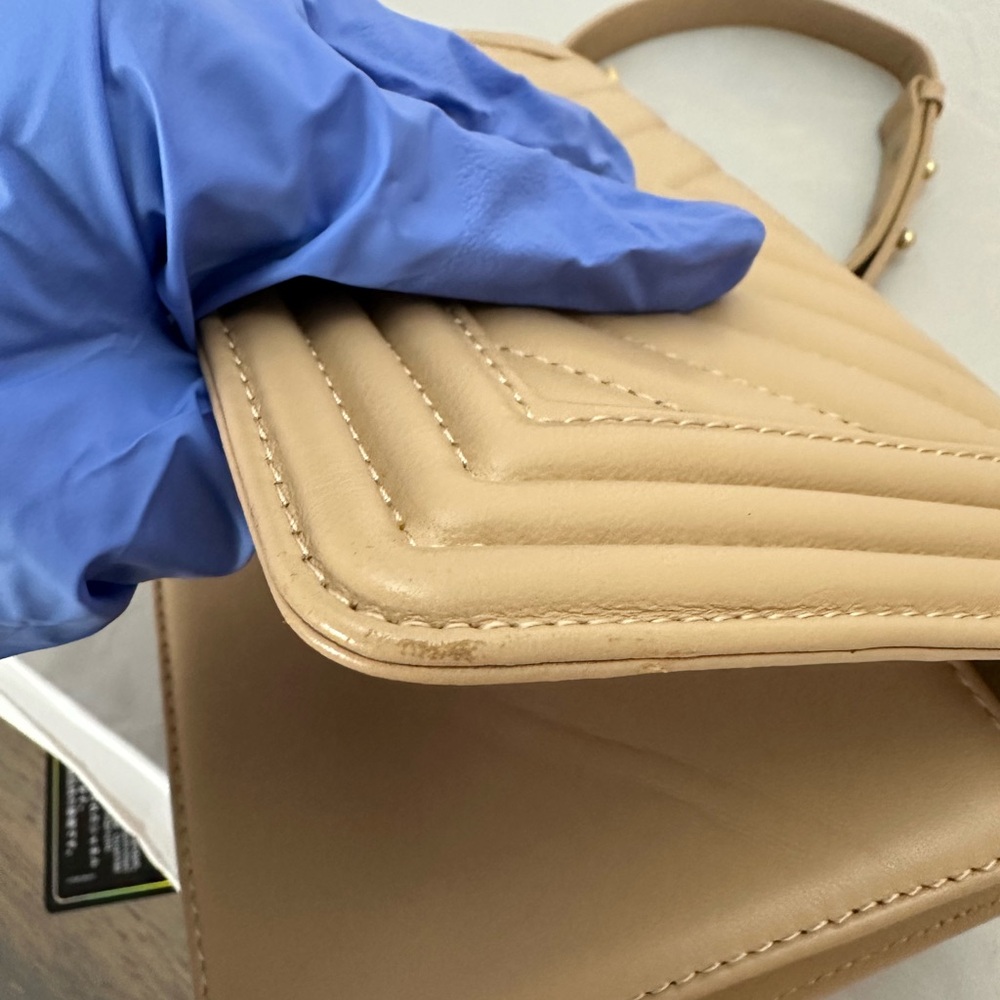 CHANEL Beige Quilted Boy Flap Bag with Gold Hardware - Picture 10 of 11